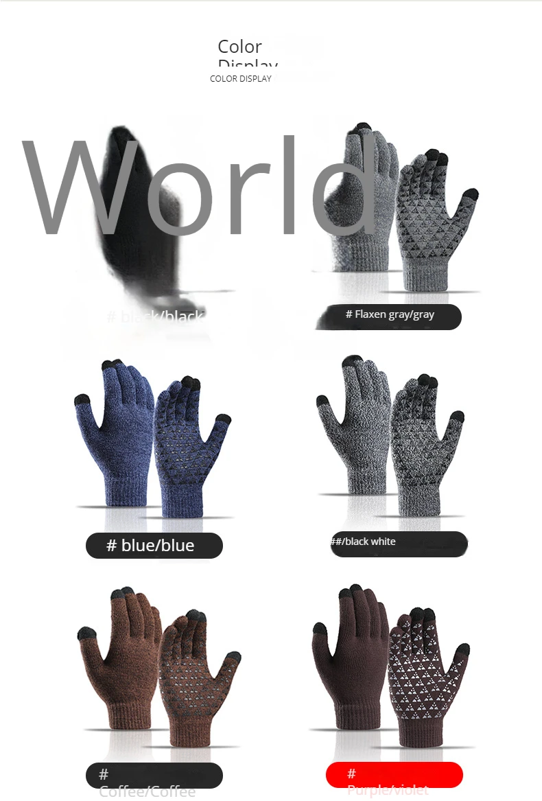 Winter Gloves For Men And Women Upgraded Touch Screen Anti Slip Silicone Gel Elastic Cuff Thermal Soft Wool Lining