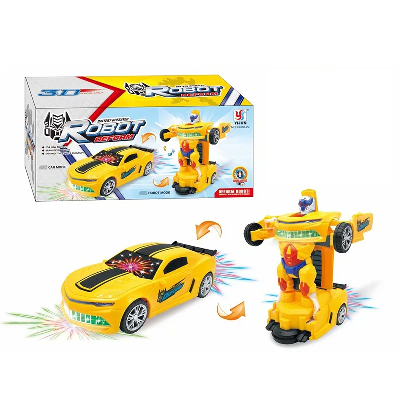 Wholesale Hot Selling Children Small Electric Automatic Deformation Car Toys Variante Cars Toy With Light And Music