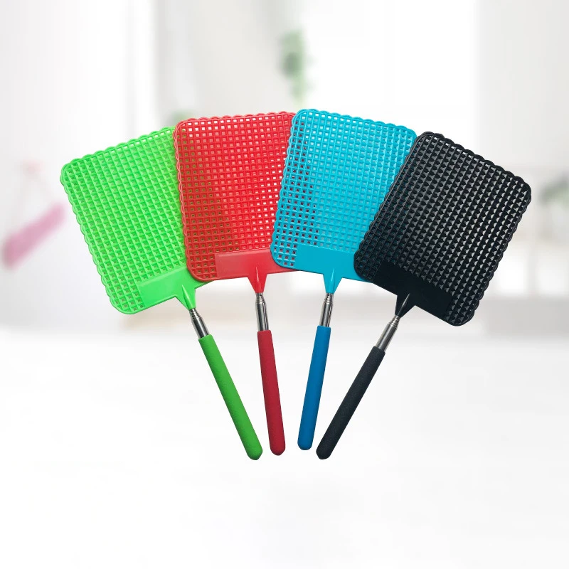 Большой высококачественный выдвижной flywatter с длинным шестом из нержавеющей стали сверхмощный пластиковый