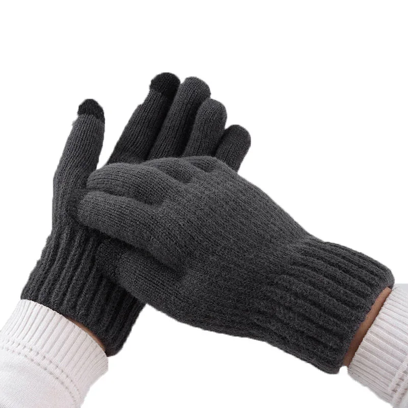 New Knitted Wool Gloves Cycling Outdoor Touch-screen Alpaca Warm and Thick Winter Jacquard Ladies Hand Gloves