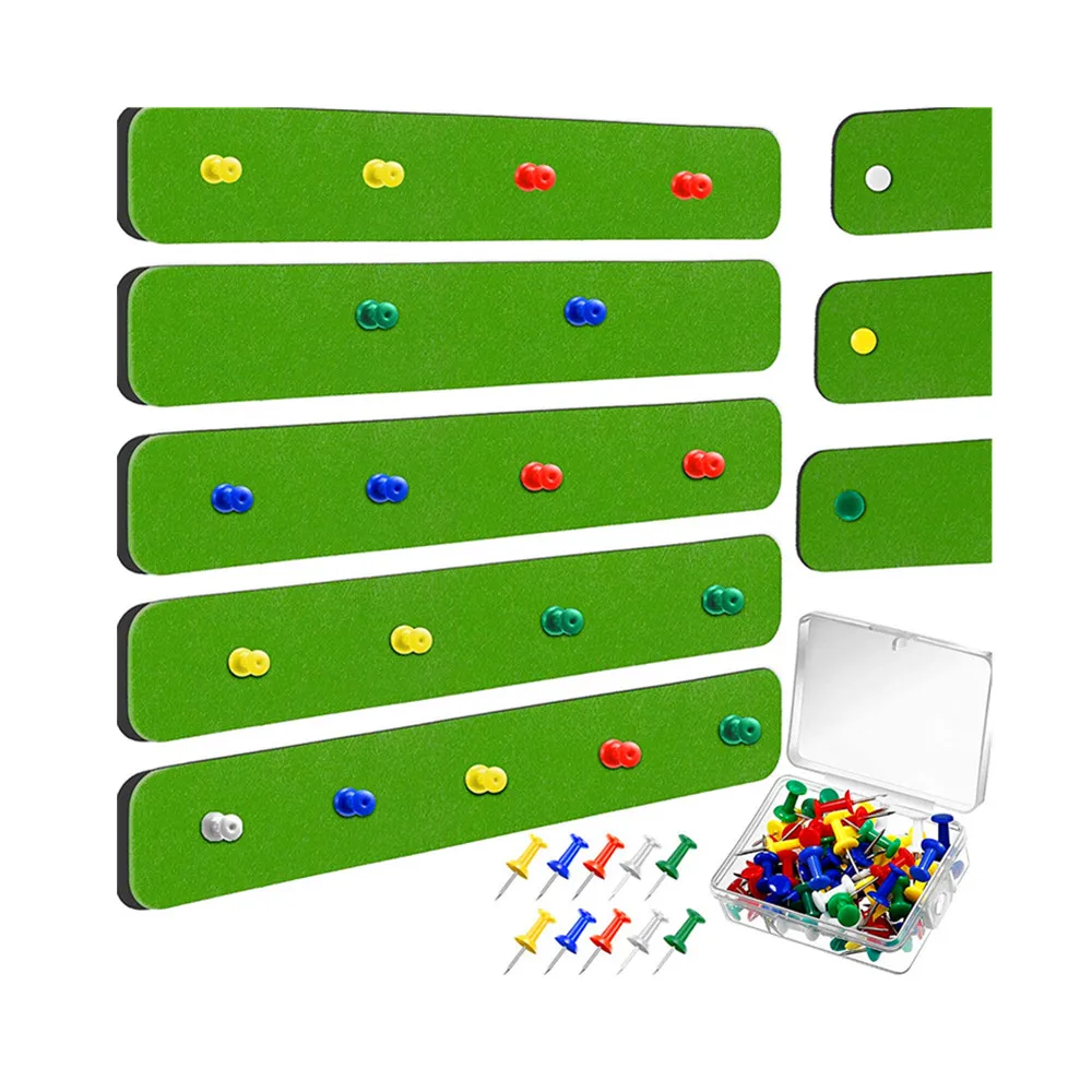 
8 Pieces Felt Bulletin Board Bar Strip Self-Adhesive Pin Board Bar Frameless Wall Memo Strip with 40 Pieces Pushpins 