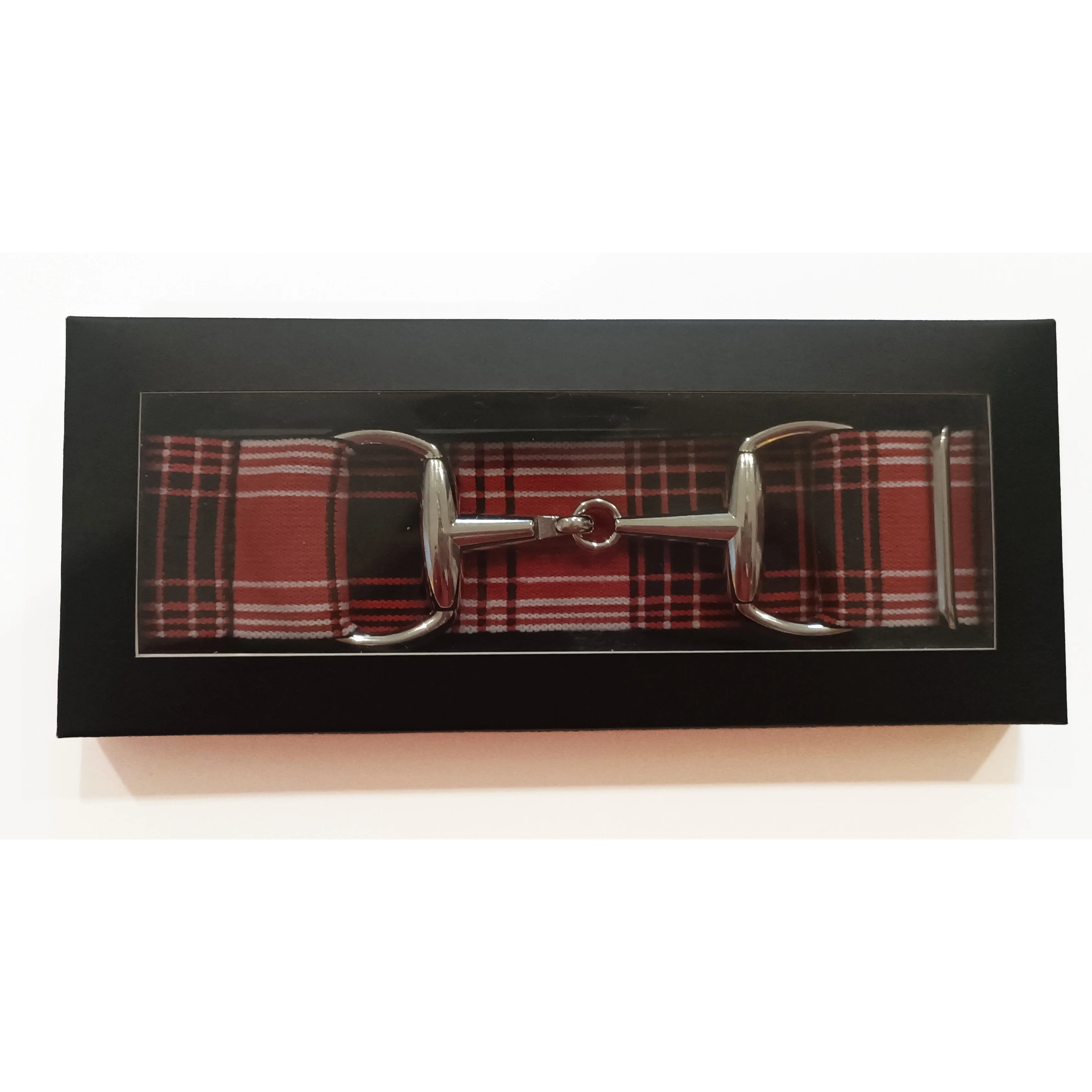 FREE ENGRAVE LOGO NO MOQ Window Box Package 1.5 inch 4 cm Horse Bit Belt Elastic Equestrian Snaffle Bit Belt