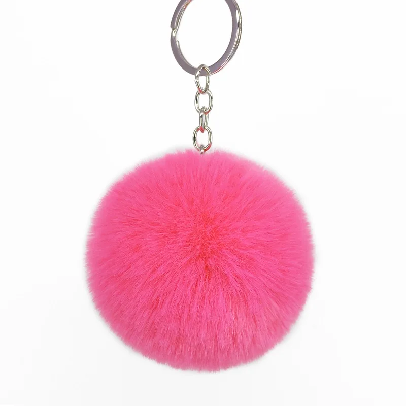 Wholesale Pendant Keyring Gift Plush Cute Fur Key Chain For Women Bag Ornaments Small Toy Soft Pom Pom Ball Car Key