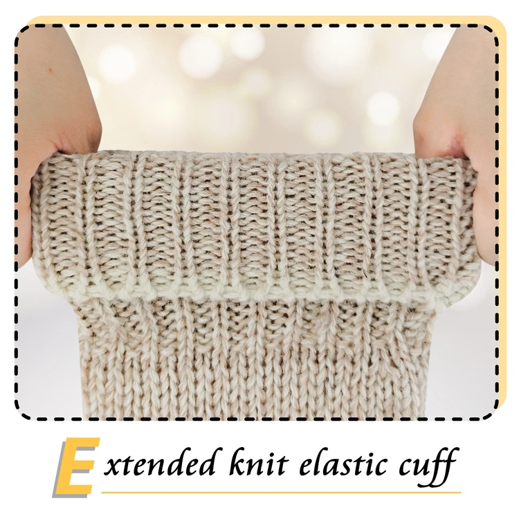 Knit Wool Ribbed Gloves Custom Half Finger Single Layer Wool Gloves For Outdoor Keep Warm