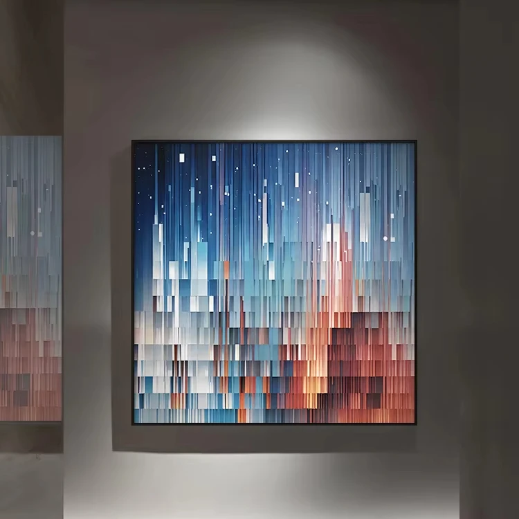 Geometry Abstract Restaurant Decorative Painting Square High Sense Dining Room Wall Mural Designer Creative Hanging Painting