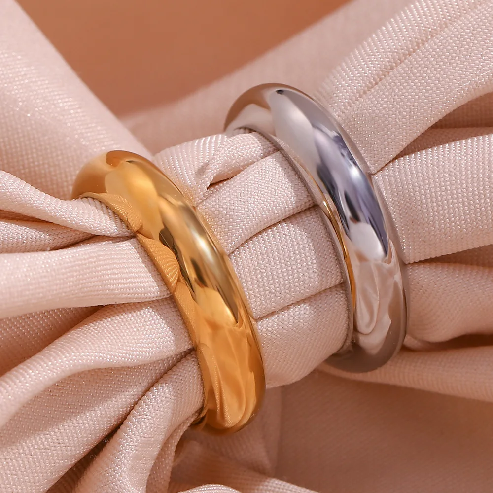 Minimalist Ring 18K Gold Plated Jewelry Stainless Steel Rings Women Fashion Jewelry Rings for Girls anillos para mujer