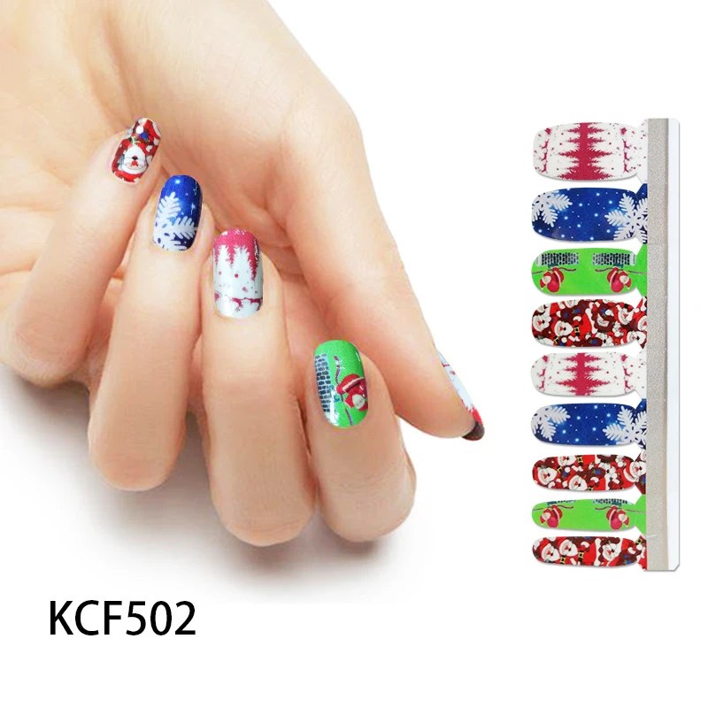 KIKILEE factory KKL supplier non-toxic Christmas Nail art wraps decoration products nail sticker set