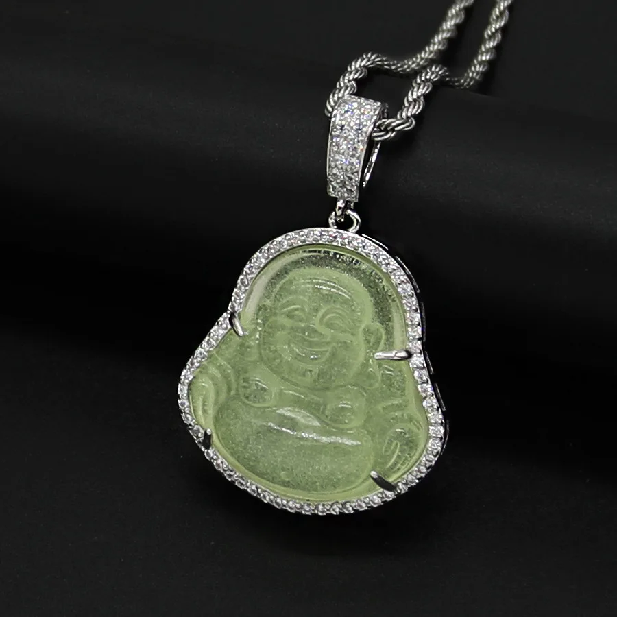 Latest new micro pave cz glow-in-the-dark buddha
