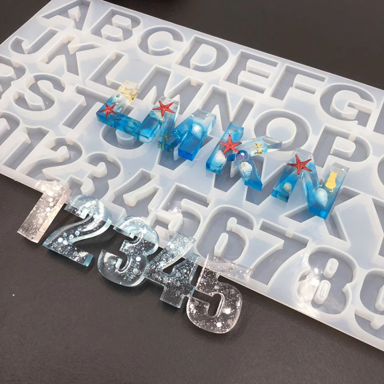D162 alphabet letter silicone mold for resin diy keychanin mold alphabet silicone resin mold