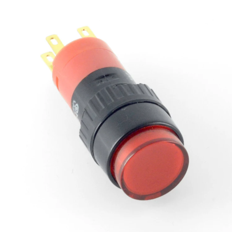ONPOW 16mm illuminated momentary round push button switch(LAS1Y-11/JC/R/12V) (Dia. 16mm)(CE,CCC,ROHS,REECH)