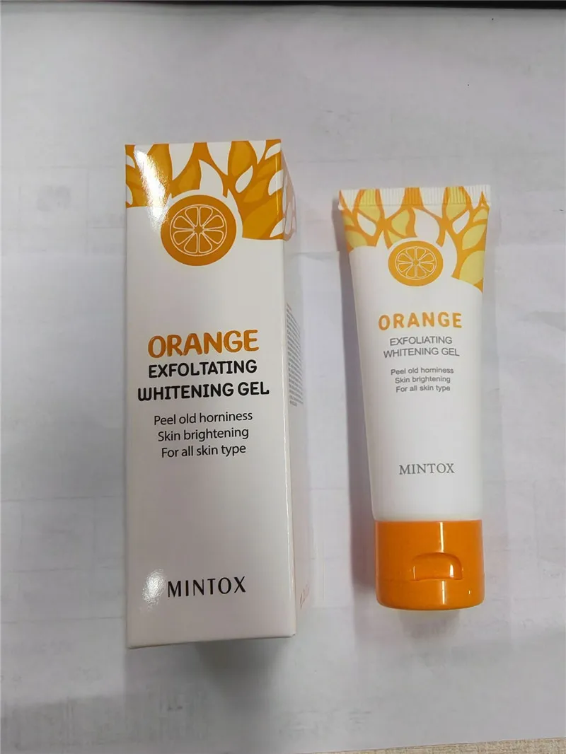 Orange Exfoliating Gel Scrub Cream Shrink Pores Body Scrub Brightening for Women Skin Whitening Peeling