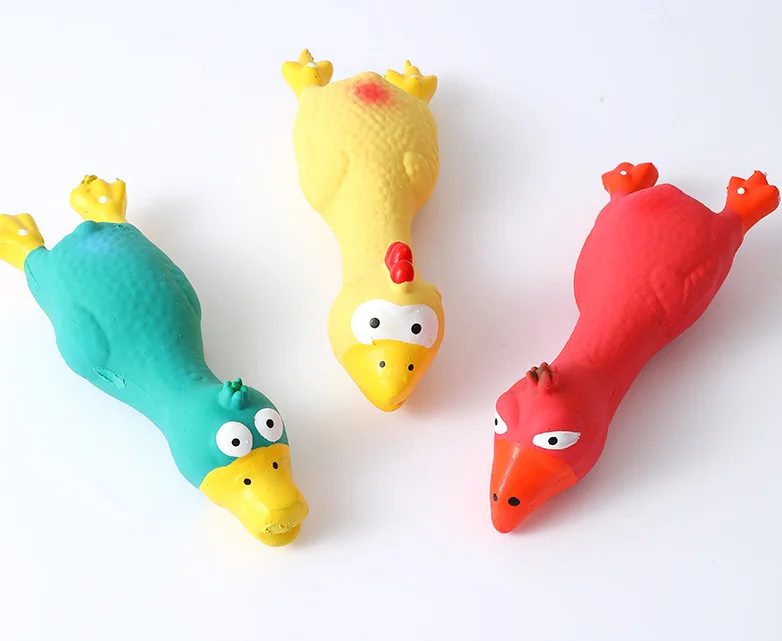 Funny Interactive Pet Dog Chicken Toys Rubber TPR Toys Screaming Squeaky Toy for Puppy Dogs