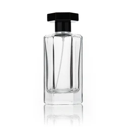 30 ml  50 ml  100 ml  Hexagon empty perfume bottle Design Recyclable Cosmetic Perfume Black Clear Glass Bottles For Skin Care