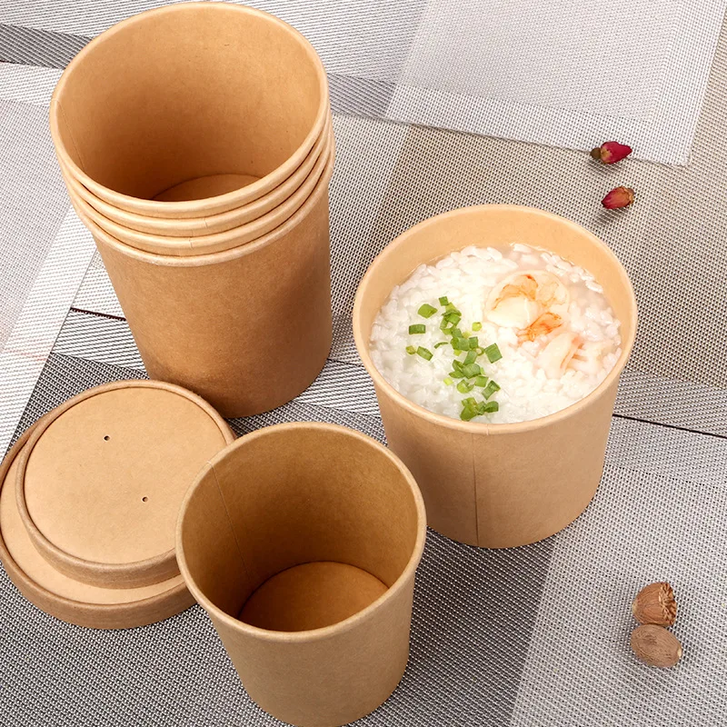 ODM/OEM Embalagem Round White Biodegradable Food Grade Take Away Salad Fast kraft Edible Packaging Manufacturer Suppliers