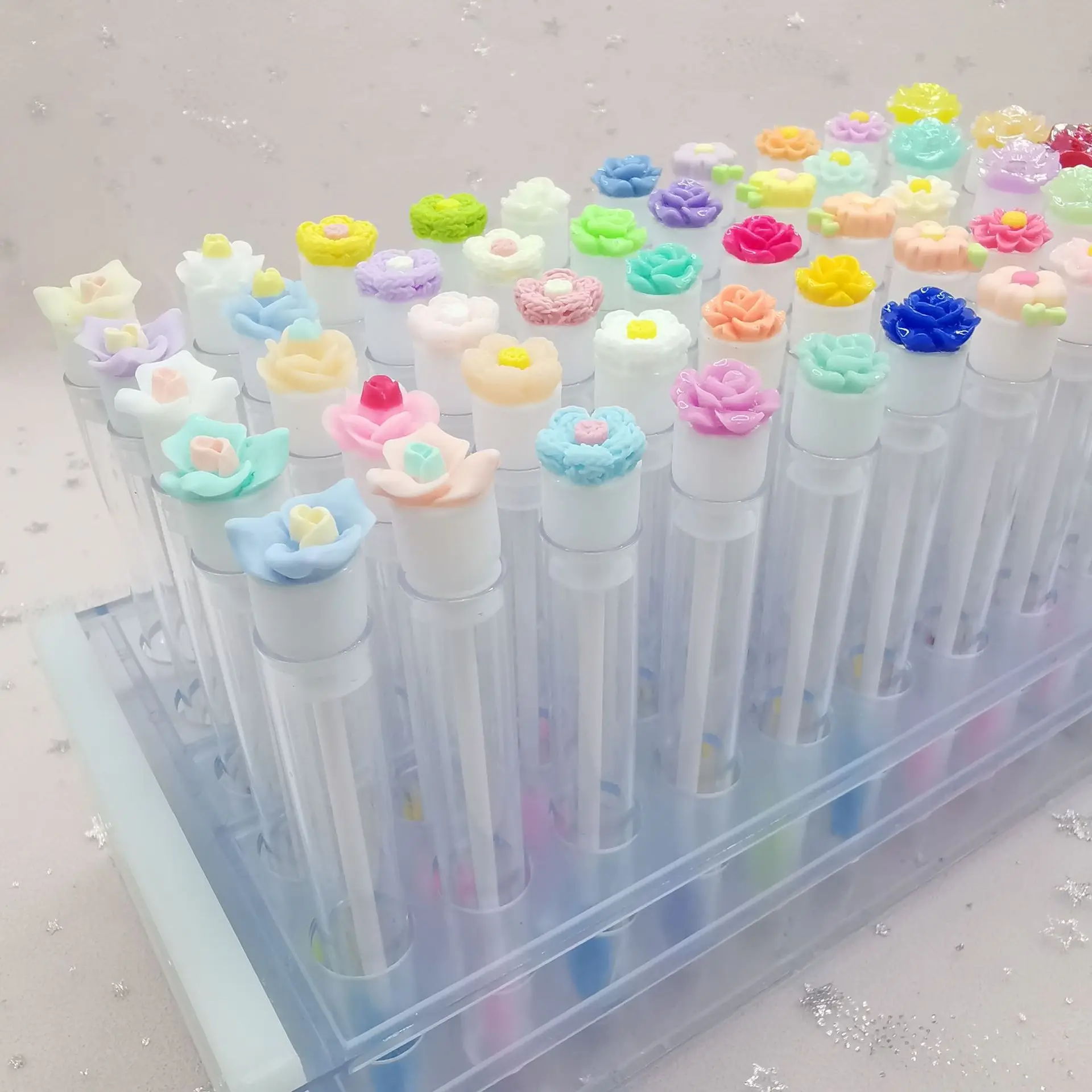 Cartoon Flower Mascara Brushes Disposable Eyelash Extension Tool Lash Spoolies Wand Brush Tubes Applicator Eyelash Brush