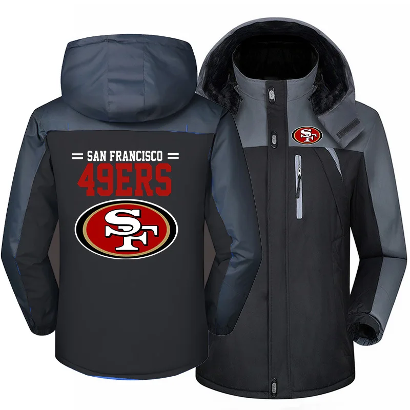 Mens Digital Printing Custom Logo Plus Siz Hooded 32 Team Football Coat Clothes Winter Full-Zip NFL Jacket