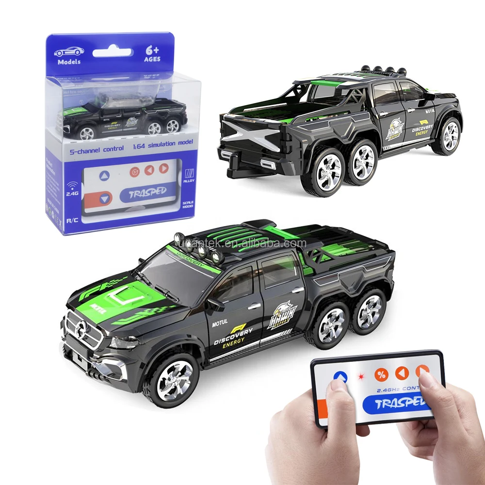 2 4 ГГц 5CH 1:64 Мини литая модель игрушки автомобиль 6 колес пульт дистанционного управления Скорость гоночный с фарами