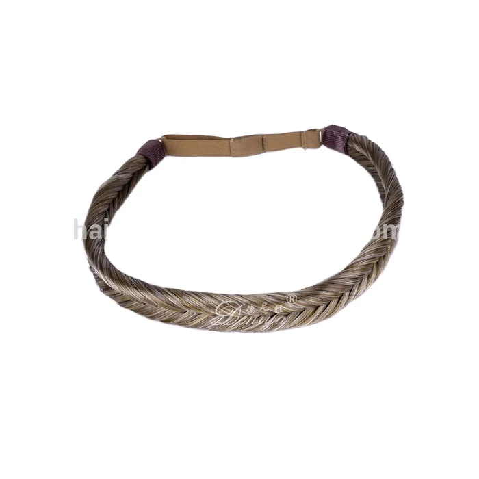 
Hot sale synthetic fishtail braided headbands elastic stretch hair pieces 