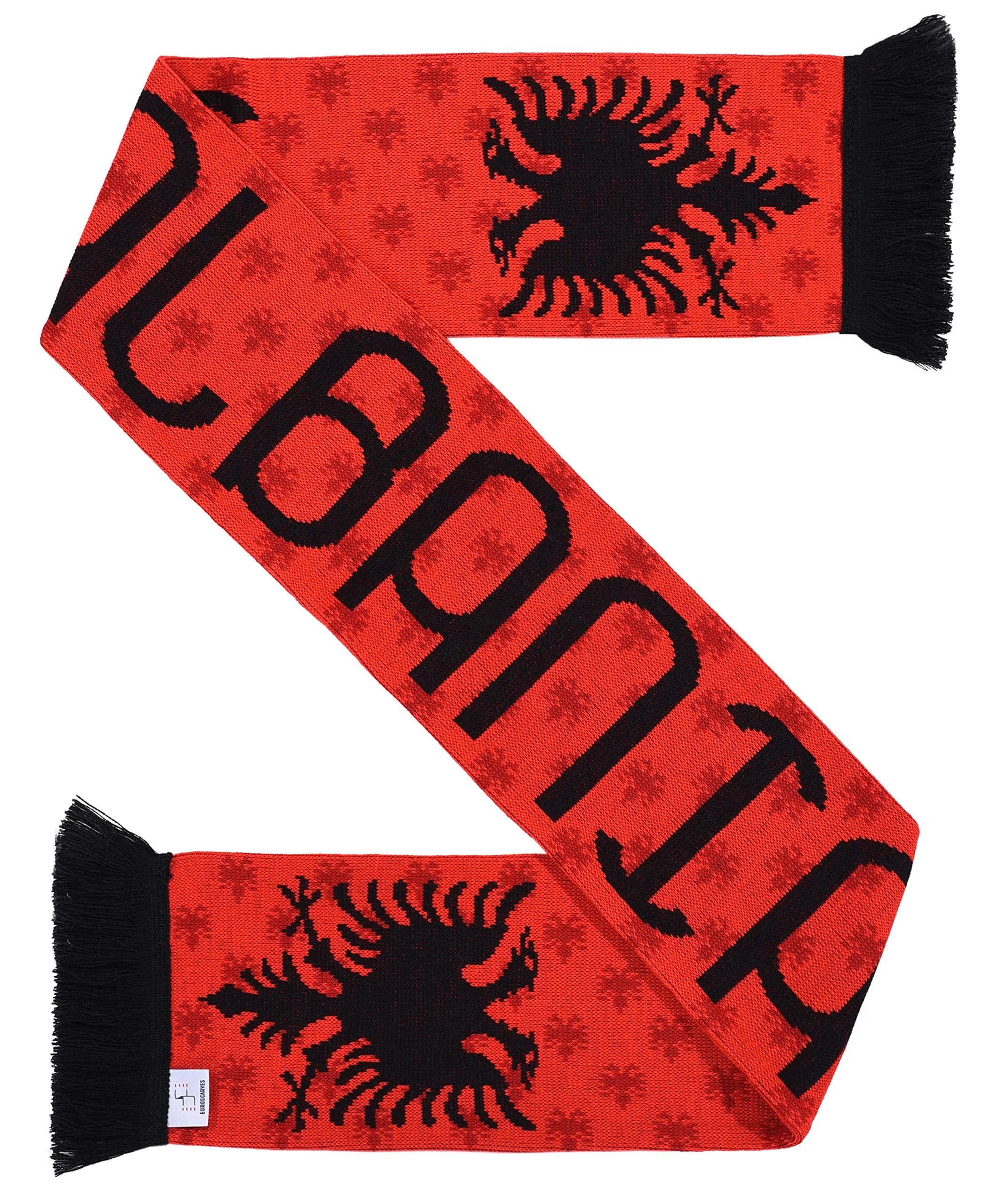 Low Price Albania Acrylic Woven Jacquard Knit Scarves Afl Nrl Club National Team Souvenir Sports Football And Soccer Scarf