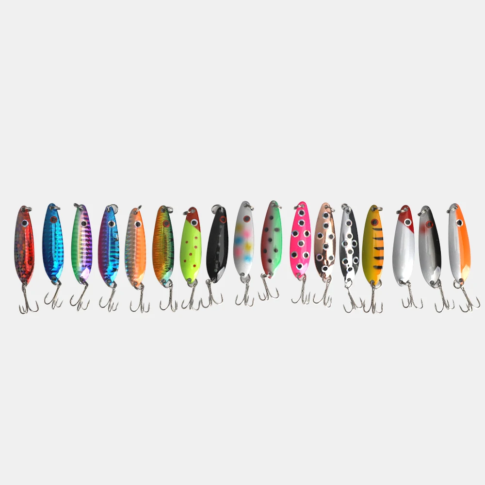 SUPERIORFISHING New Lures Metal Fish Spoon Lure Metal Hard Spoon Wobbler Jigging Lead Fishing Lure With Hook
