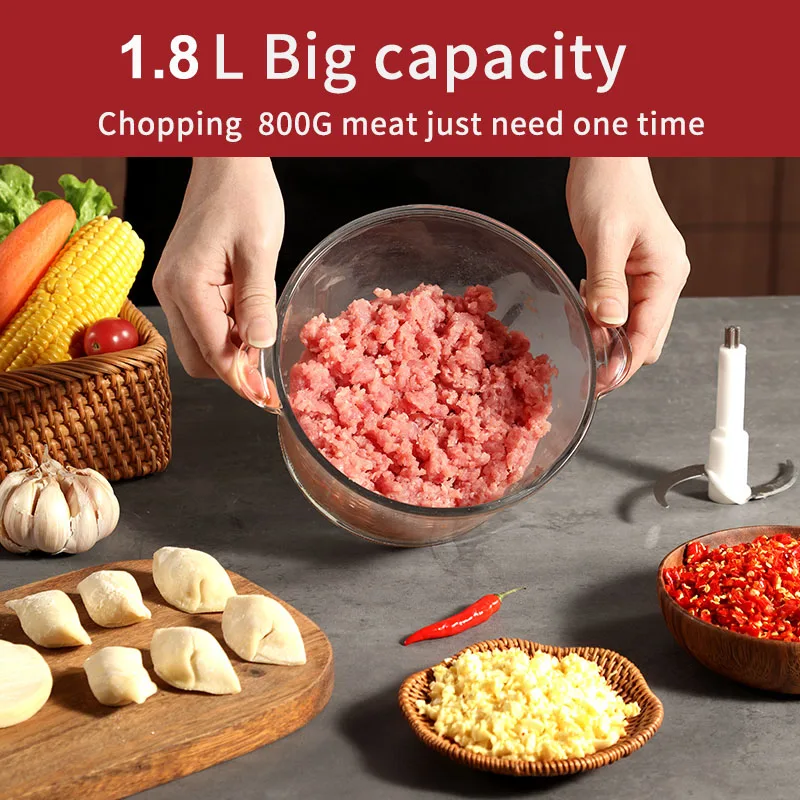 1.8L Large Capacity Professional Stainless Steel Food Processor Chopper machine&maquina picador de carne  Electric Meat Grinders
