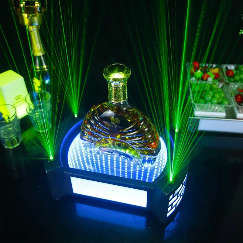 bar supplies stand LED Luminous Champagne Holder with Green Laser Bar KTV party lounge night club Glowing Wine base Display rack