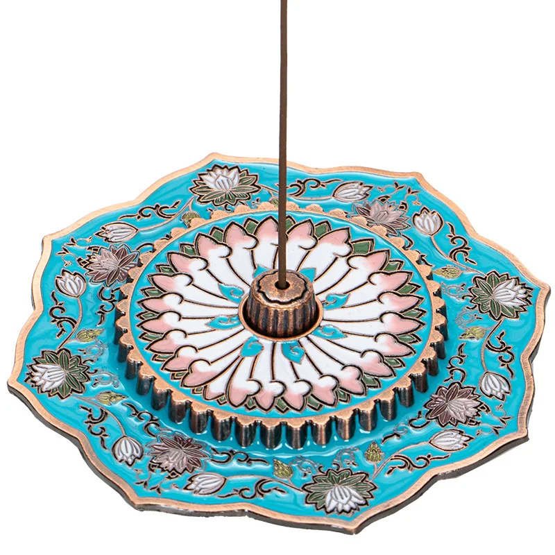 Enamel Incense Holder Incense Burner Censer  Antique Enamel Censer Table Lying Incense Table Decoration