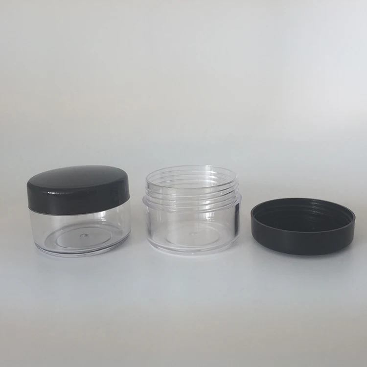 E-commerce hot selling plastic PS 15g / 15ml clear jar pot container for cosmetics glitters, 0.5oz cosmetic cream dispenser jar