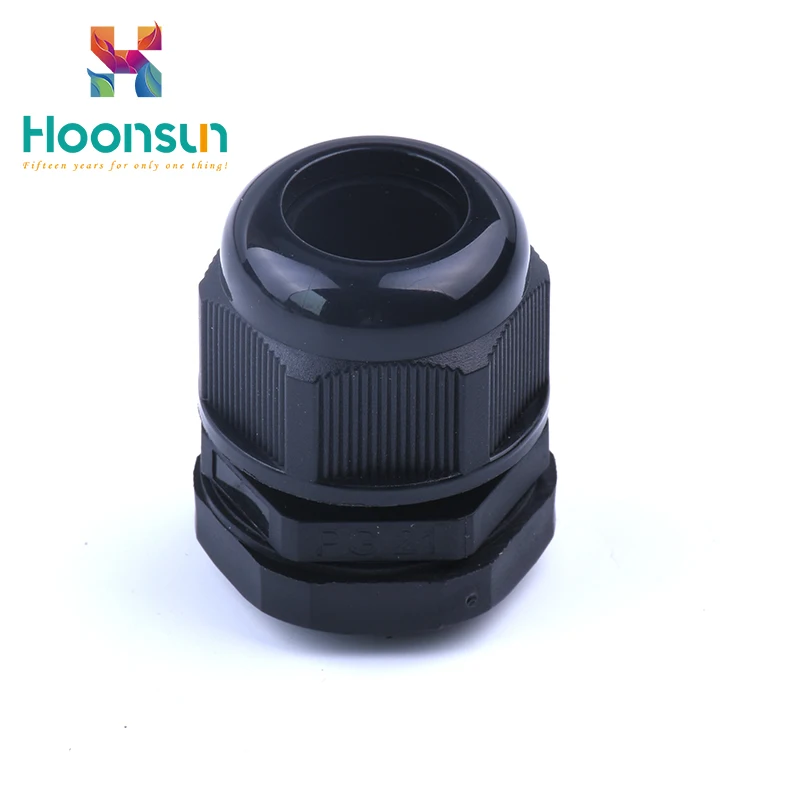 HOONSUN multiple insert waterproof pvc nylon cable gland pg npt pg7/pg9/ pg11 m12 pg 21 white gray flat type plastic glands