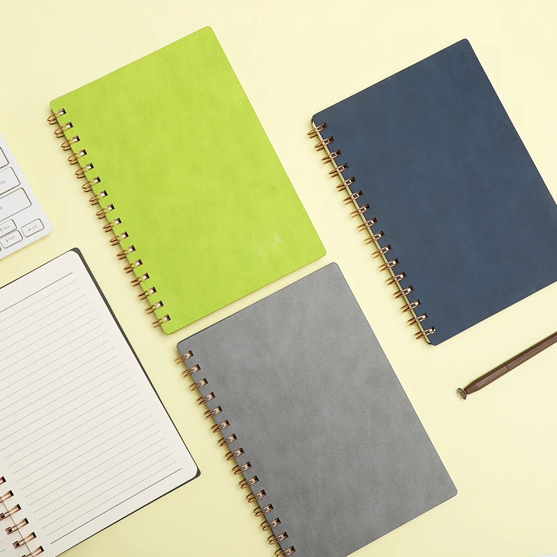 School Stationery Custom Logo A5 Gold Spiral Notebook
