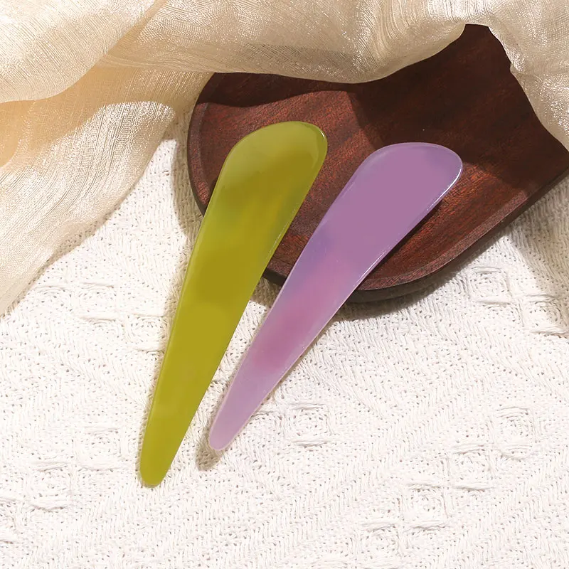 XinMei cellulose acetate hair clips factory wholesale solid color army green hair clips plain large size hair clips for women