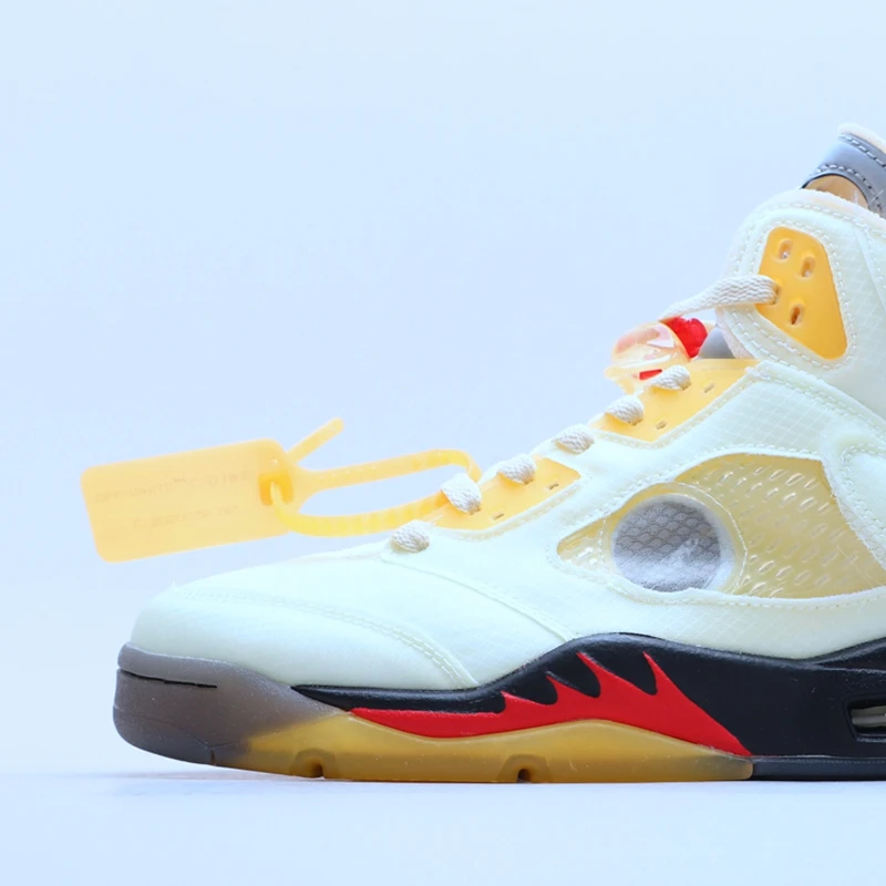 New Trendy Genuine Leather Shoes High AJ5 Basketball Sneakers Running OW Oregon Ducks Bluebird Mens Trainers Air Jordaneliedlys