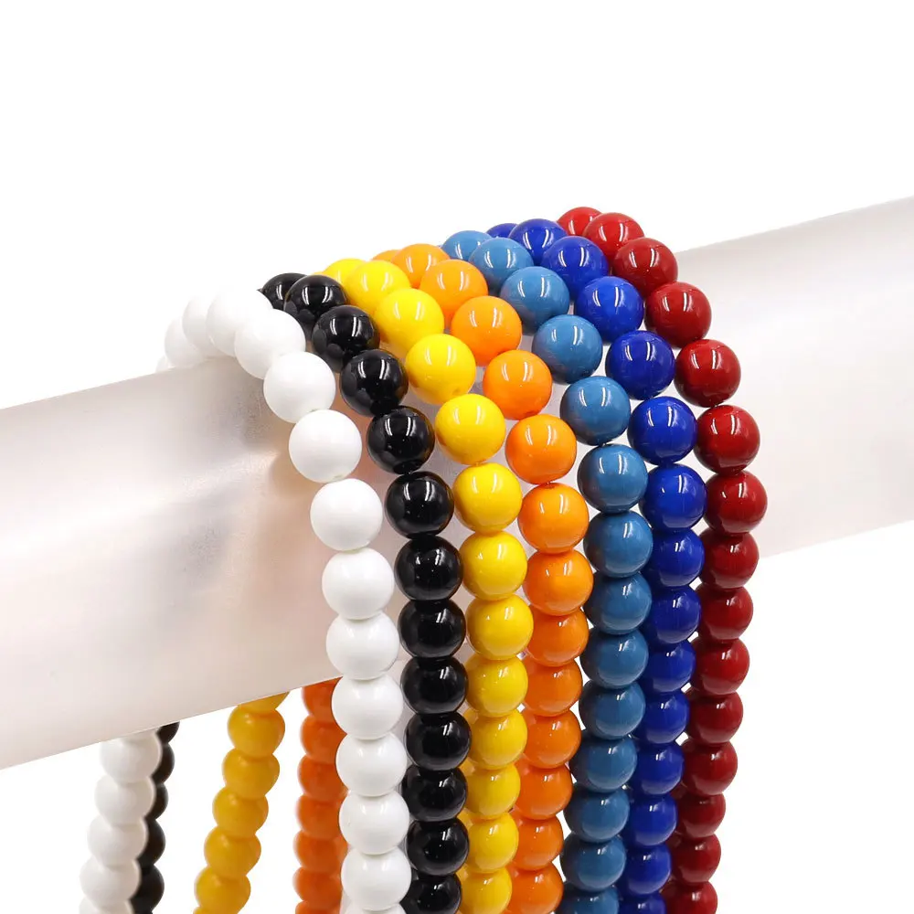 3mm 4mm 6mm 8mm 10mm 12mm 14mm pink blue green black bracelet accessories diy charms glass beads color