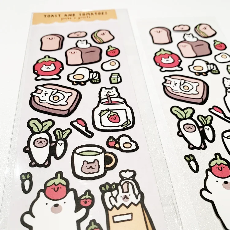 Custom Matte Clear Korean PVC Sticker Paper Vinyl Sheets With Clear Backing White Base