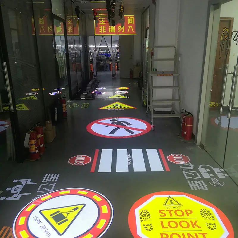 80W IP65 Outdoor waterproof advertising gobo projector light customize logo projector floor Welcome light Production warning