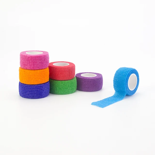 Low price stretch athletic tape colourful wrap waterproof band aids cohesive