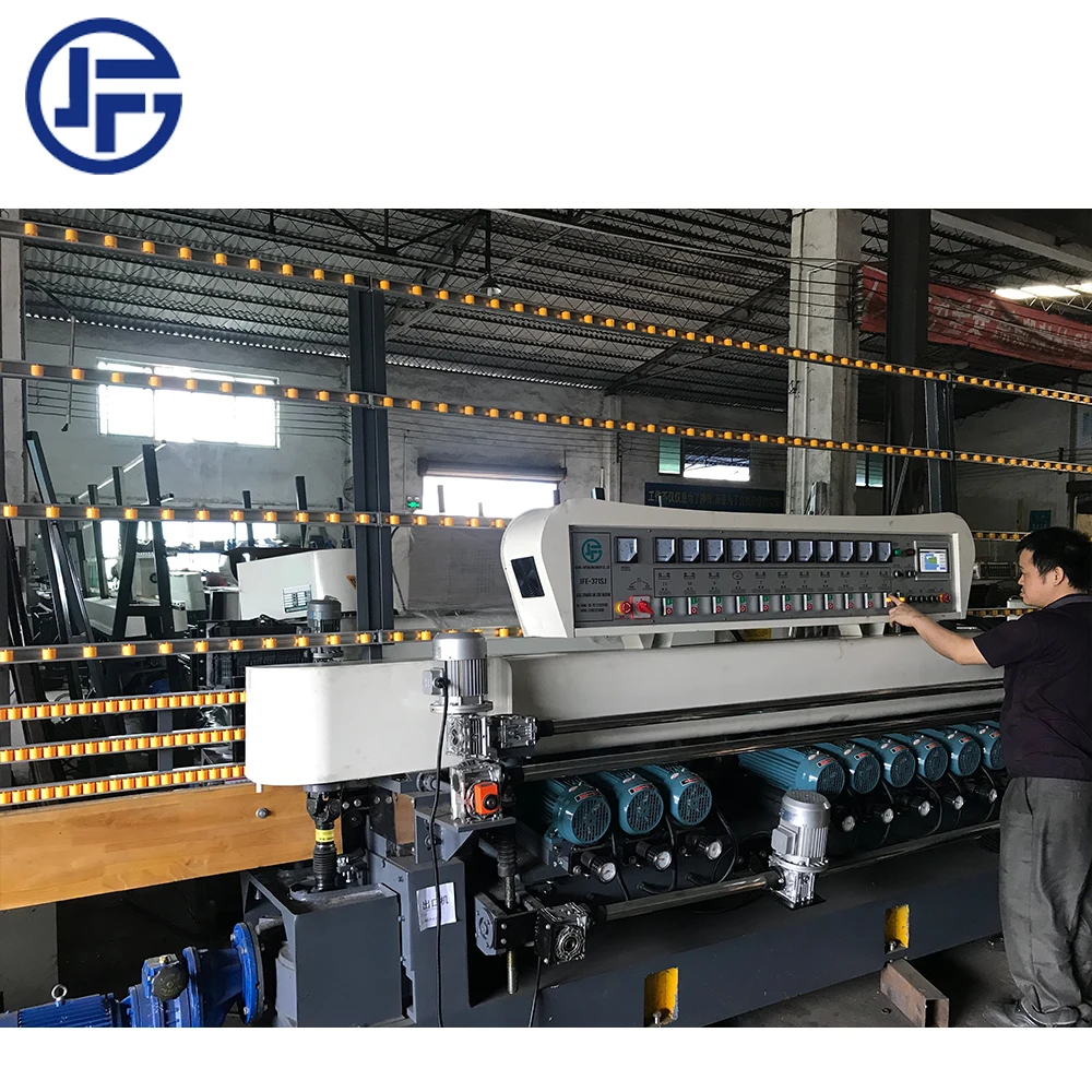 JFB-371 11 Motors Competitive price  automatic  glass mirror  mosaic straight line beveling grinding machine