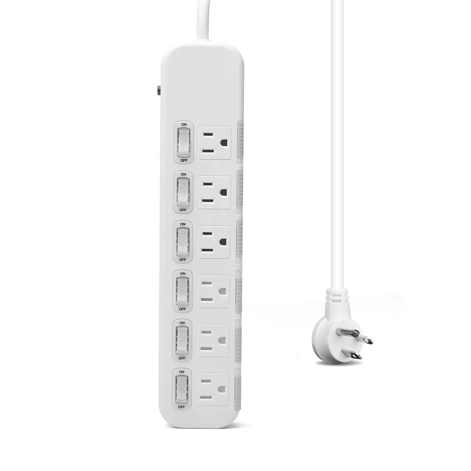 6 outlet overload protector extension electric board desktop 13a power strip