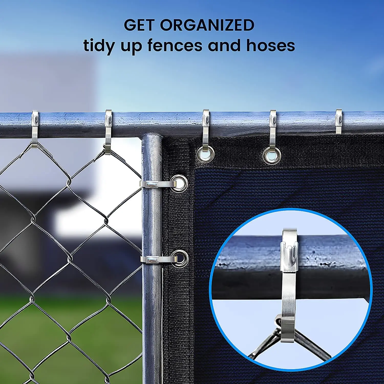 Metal Zip Ties 11.8 Inch,304 Stainless Steel Zip Ties Multi-purpose Metal Cable Ties-Suitable for Outdoor Chain Link Fen