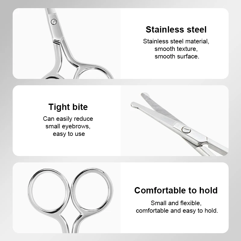 Safety Rounded Blunt Tip Nose Hair Scissor Stainless Steel Eyebrow Scissors Facial Hair Trimming Scissors For Men Women