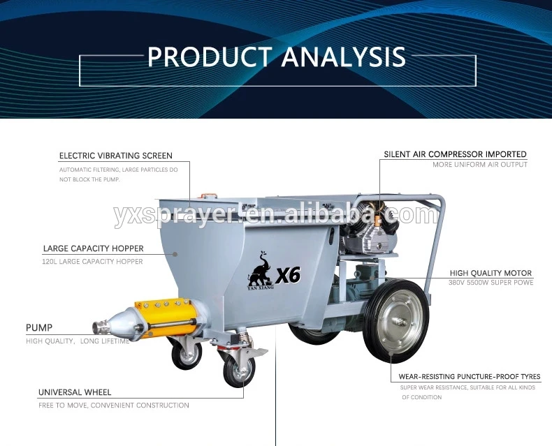X6 cement mortar pump/pneumatic cement mortar pump