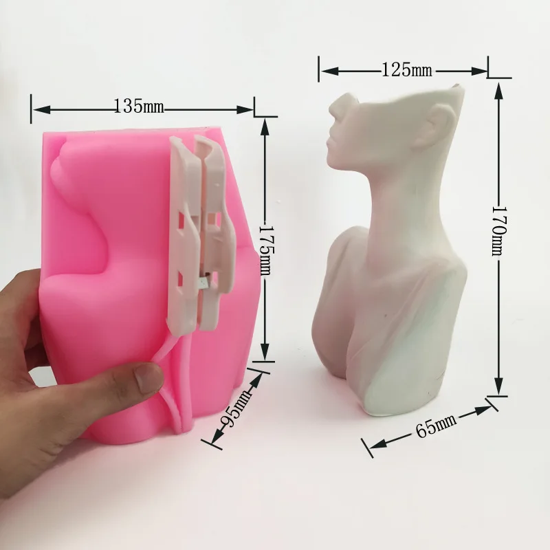 12590  3D Resin Plaster Cement Concrete Flower Pot Mould Creative Abstract Human Body Molds Silicone Mold