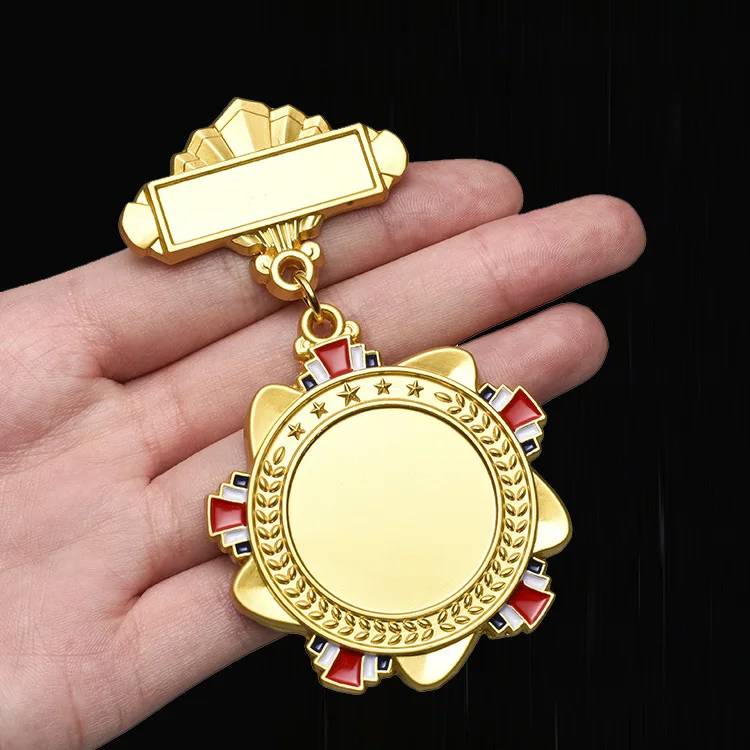 Custom Custom Chinese Style High-End Metal Breastplate Gold Antique Commemorative Badge