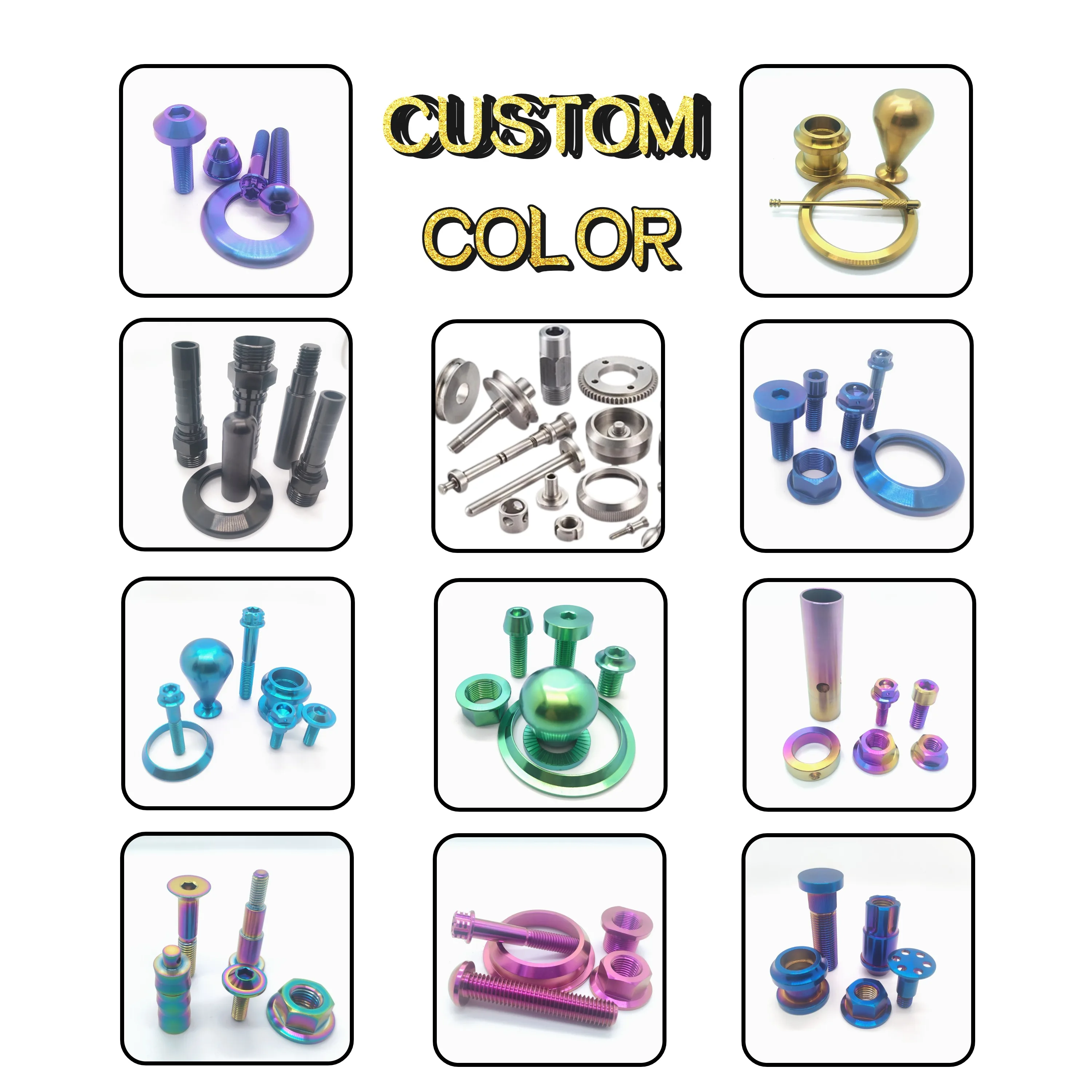 Custom Titanium Gr2 Gr5 Gr23  M5-M30 CNC  Precision Fasteners CNC Machined service