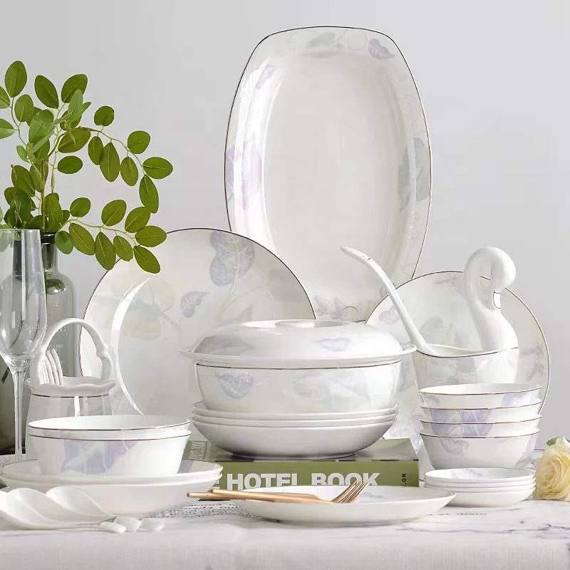 Popular plates sets turkish porcelain custom design porcelain plates sets dinnerware modern dishes