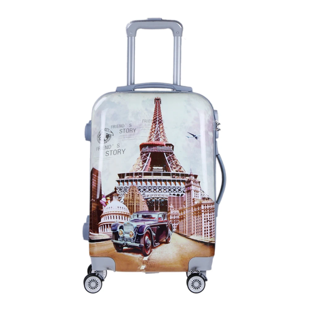 Винтажный автомобильный чемодан из поликарбоната, набор чемоданов на колесиках, чемодан для ручной клади