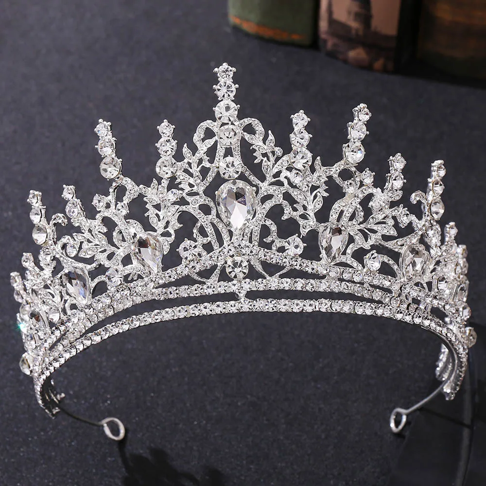 Baroque fashion zirconia bridal crown birthday rhinestone bride crown tiara wedding accessories