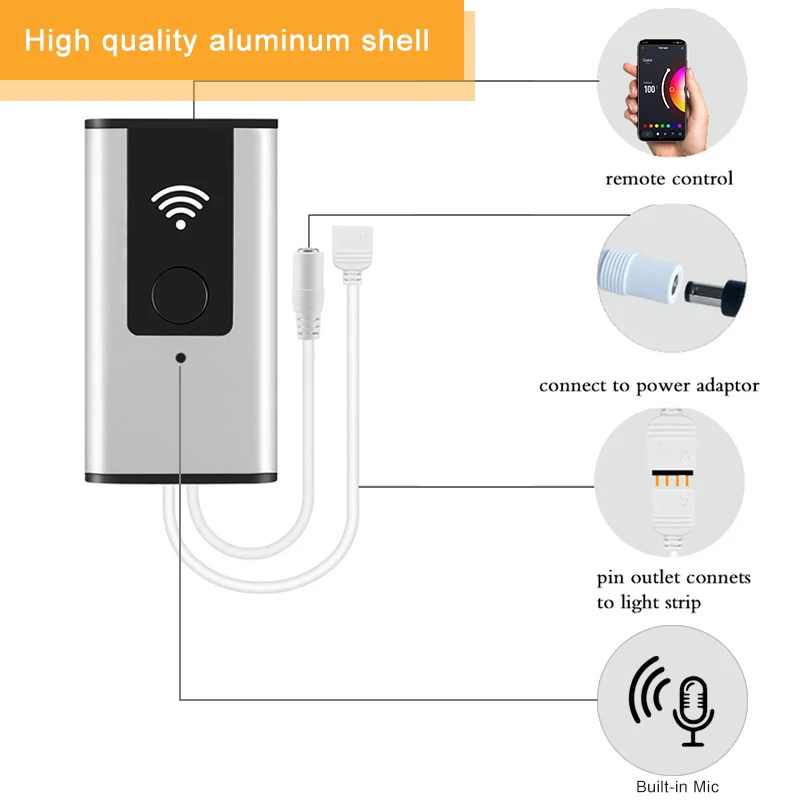 LED RGBW Strip Controller Driver WiFi 2.4 Dimmer Music Remote Control