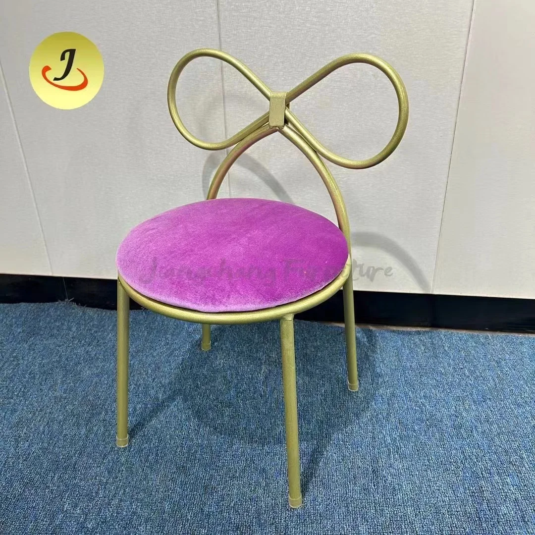 hot sale metal frame with cushion bow kids chair party rental event children chairs