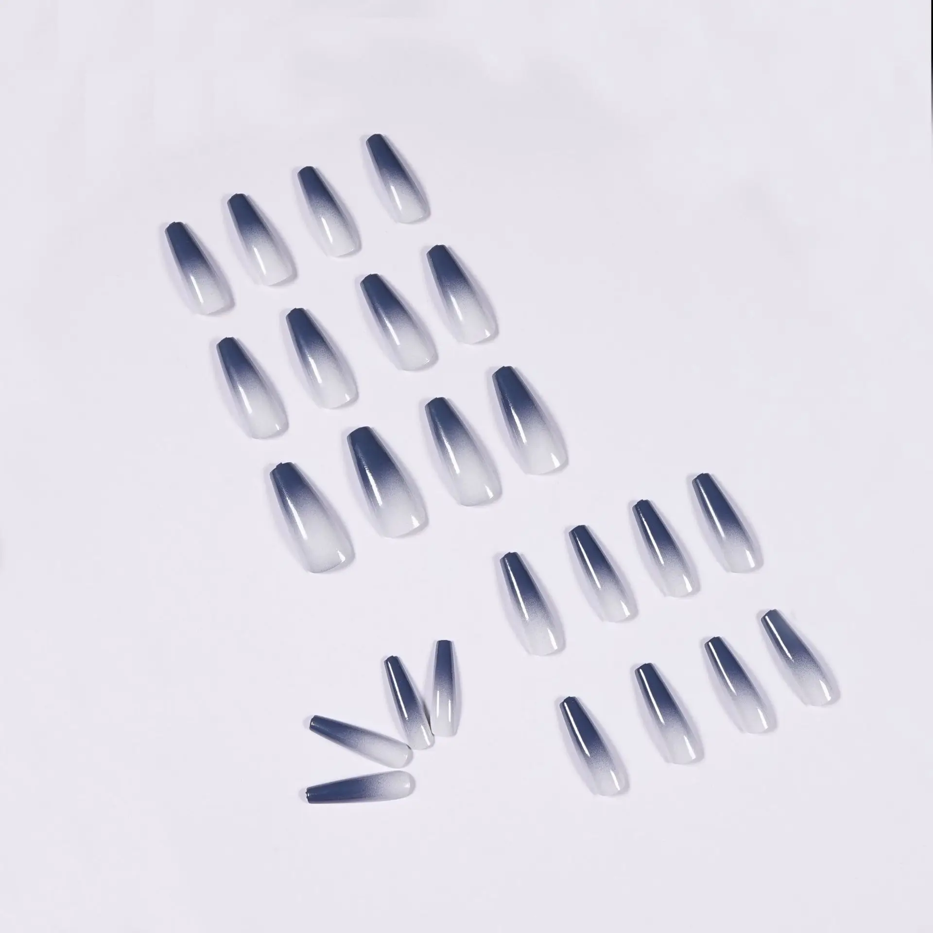 Nail art glamentic press on nails high quality  false curved design 24 pcs/set simple gray tip nail designs